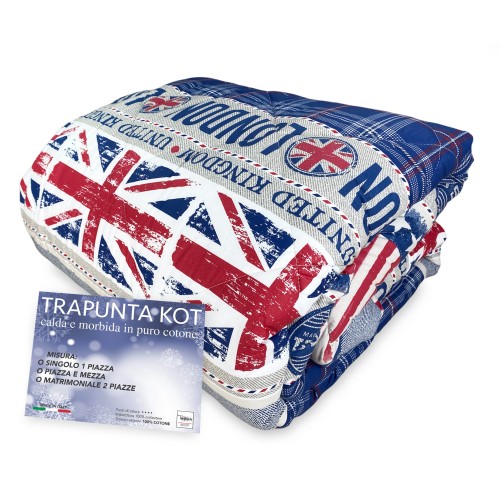 KOT © QUILT ENGLISH FLAG ENGLAND FLAG MADE IN ITALY PURE COTTON
