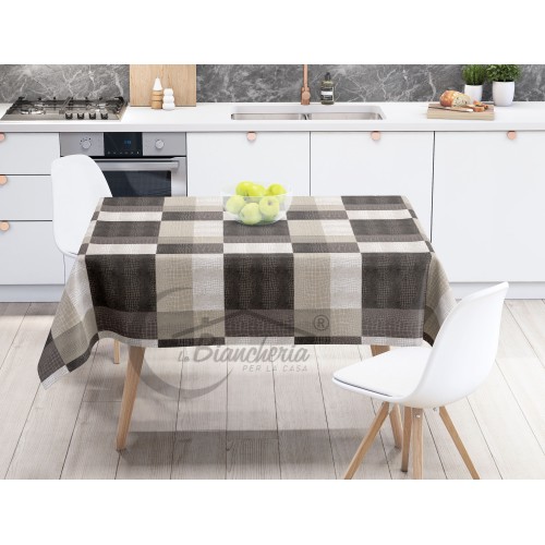 TOVAGLIA LIMA © in TELA CERATA plastificata LAVABILE idrorepellente in PVC MODERN marrone made in Italy