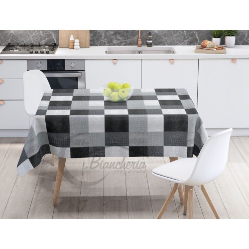 TOVAGLIA LIMA © in TELA CERATA plastificata LAVABILE idrorepellente in PVC MODERN grigio made in Italy