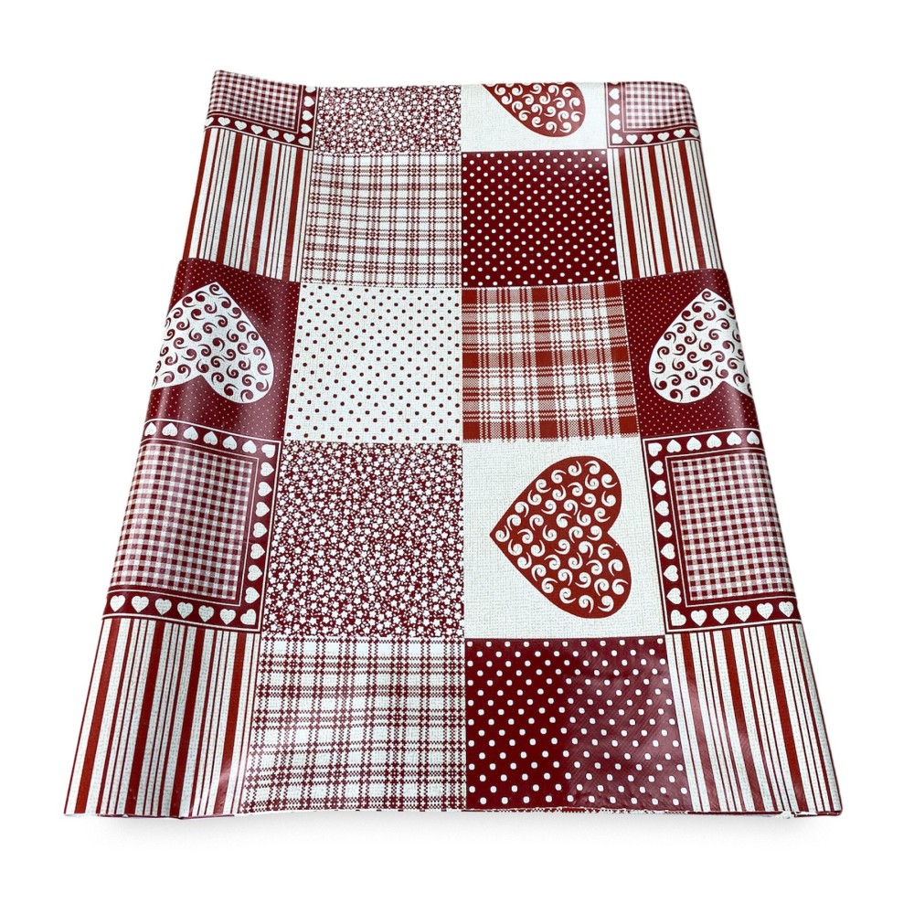 NAPPE LIMA © en TOILE DE MAZOUT plastifiée hydrofuge EN PVC CUORE ROSSO fabriqué en Italie