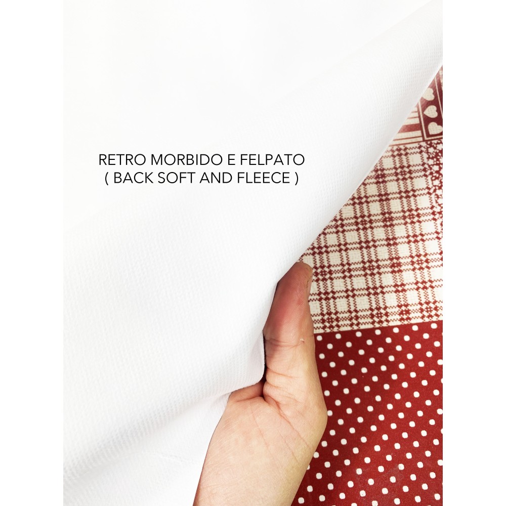 NAPPE LIMA © en TOILE DE MAZOUT plastifiée hydrofuge EN PVC CUORE ROSSO fabriqué en Italie