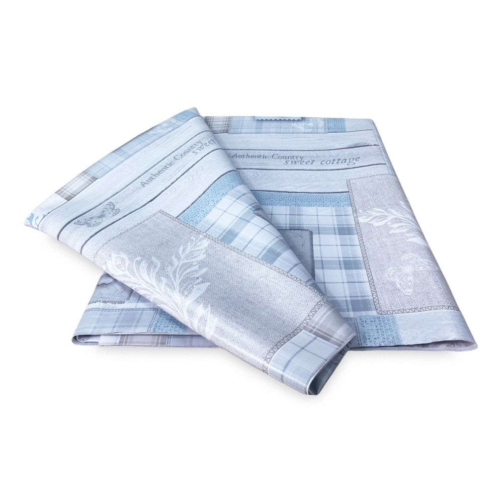 LIMA © TABLECLOTH in water-repellent plastic-coated waxed canvas in TYROLEAN PVC shabby grey heart made in Italy