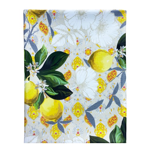 TISCHDECKE LIMA © aus wasserabweisendem, kunststoffbeschichtetem, gewachstem Canvas aus PVC LEMONS made in Italy