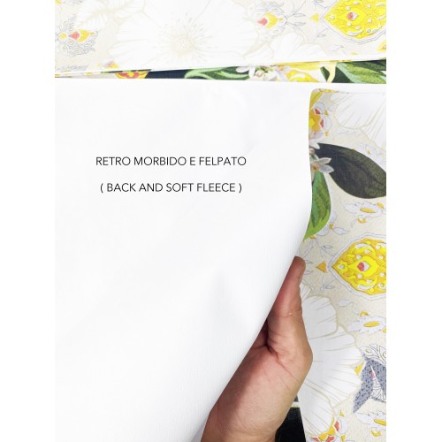 MANTEL LIMA en lona © encerada repelente al agua recubierta de plástico en PVC LEMONS hecho en Italia