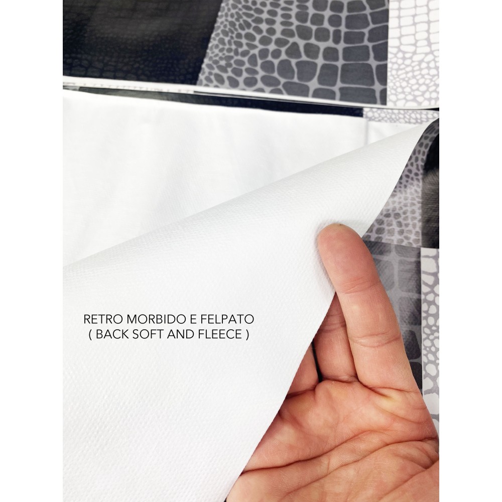 TOVAGLIA LIMA © in TELA CERATA plastificata LAVABILE idrorepellente in PVC MODERN grigio made in Italy