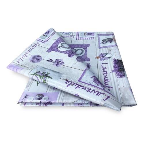 TOVAGLIA LIMA © in TELA CERATA plastificata LAVABILE idrorepellente in PVC LAVANDA made in Italy