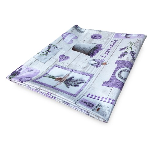 TOVAGLIA LIMA © in TELA CERATA plastificata LAVABILE idrorepellente in PVC LAVANDA made in Italy