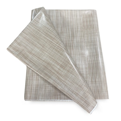 NAPPE LIMA © en TOILE CIBAIRE PLASTIQUE PLASTIFIÉE HYDROFUGE EN PVC UNITO BEIGE fabriqué en Italie