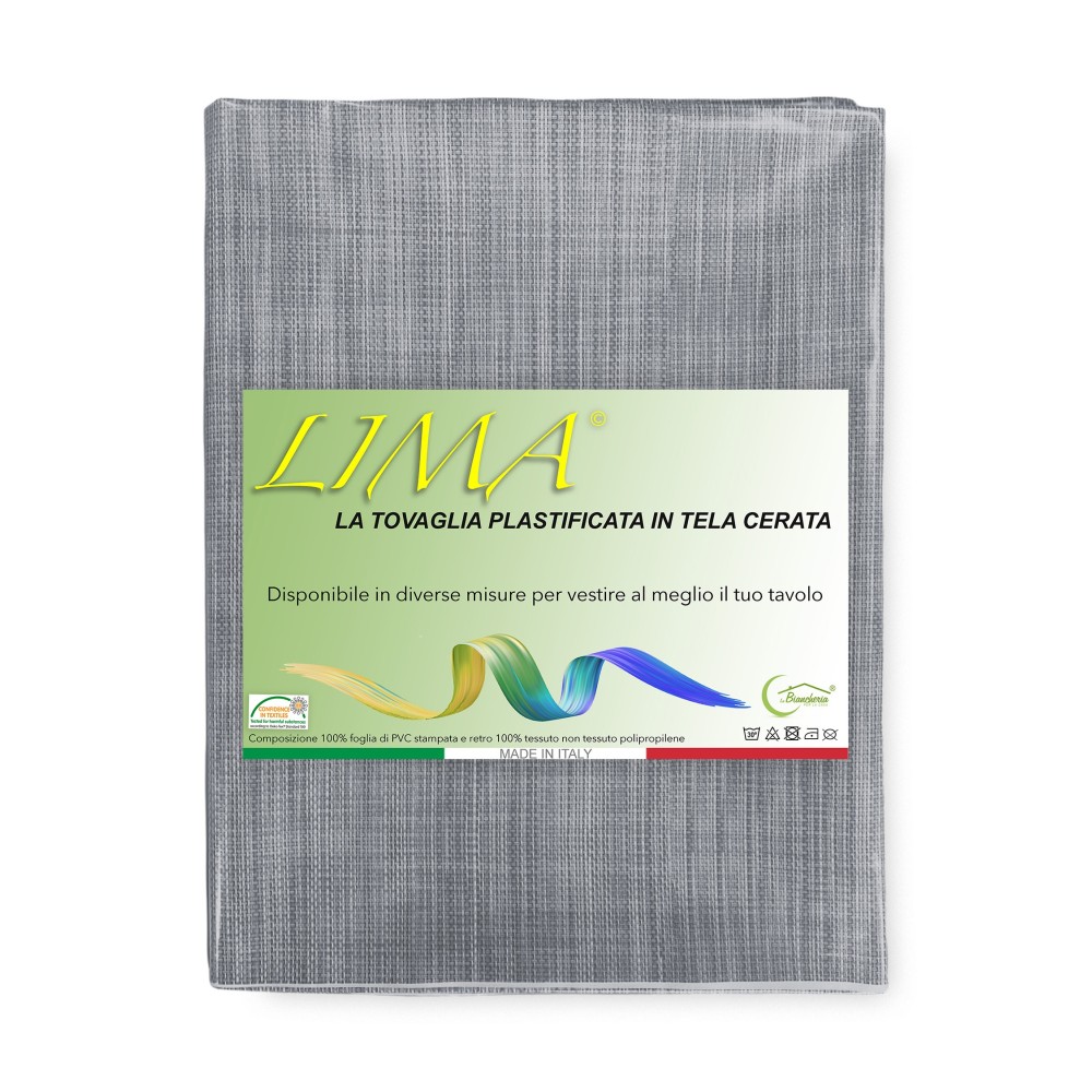 MANTEL LIMA © de lona encerada plastificada hidrófuga en PVC liso GRIS fabricado en Italia