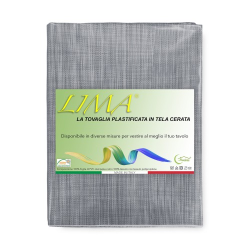 MANTEL LIMA © de lona encerada plastificada hidrófuga en PVC liso GRIS fabricado en Italia