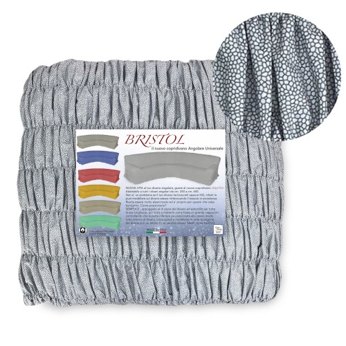 Couverture de canapé ANGULAIRE UNIVERSELLE BRISTOL GRIS PASSION