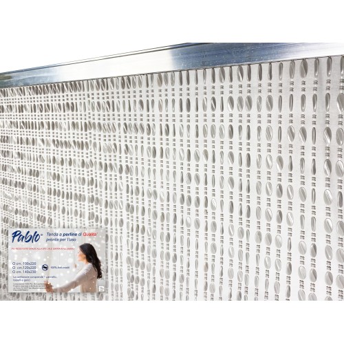 PABLO TENT © avec perles anti-insectes GRIS en PVC anti-bruit avec tige METAL