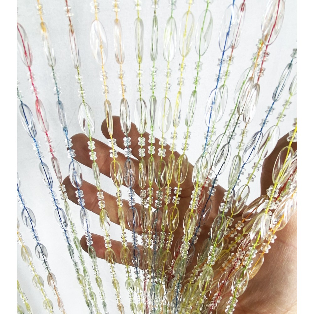 PABLO TENT © avec perles anti-insectes MULTICOLORed en PVC anti-bruit avec tige METAL