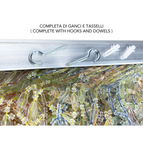 PABLO TENT © avec perles anti-insectes MULTICOLORed en PVC anti-bruit avec tige METAL