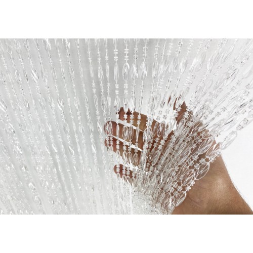 PABLO TENT © avec perles anti-insectes TRANSPARENT en PVC anti-bruit avec tige METAL