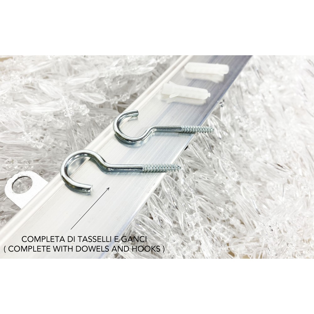 PABLO TENT © avec perles anti-insectes TRANSPARENT en PVC anti-bruit avec tige METAL