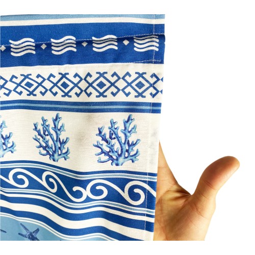 RIDEAU DE VERRE MODERNE 45 ou 60 ou 80 GRÈCE BLEU Fabriqué en Italie