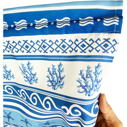 MODERN glass curtain 45 or 60 or 80 wide GREECE BLUE Made in Italy