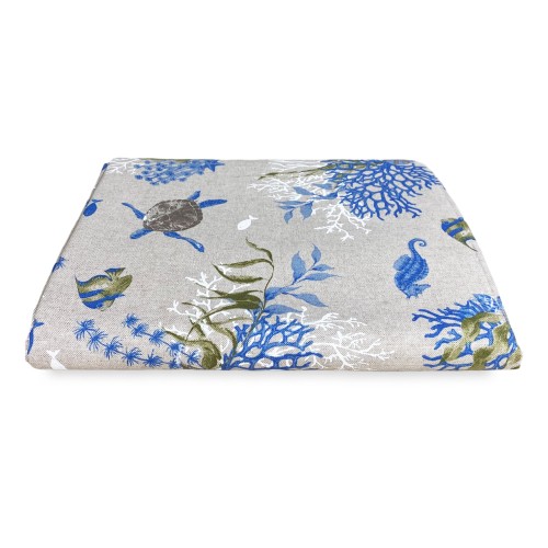 SERVIETTE HOUSSE DE MEUBLE GRAN SCARF couvre-lit CANAPÉ HOUSSE tissu DORY TORTUES et CORAUX bleu