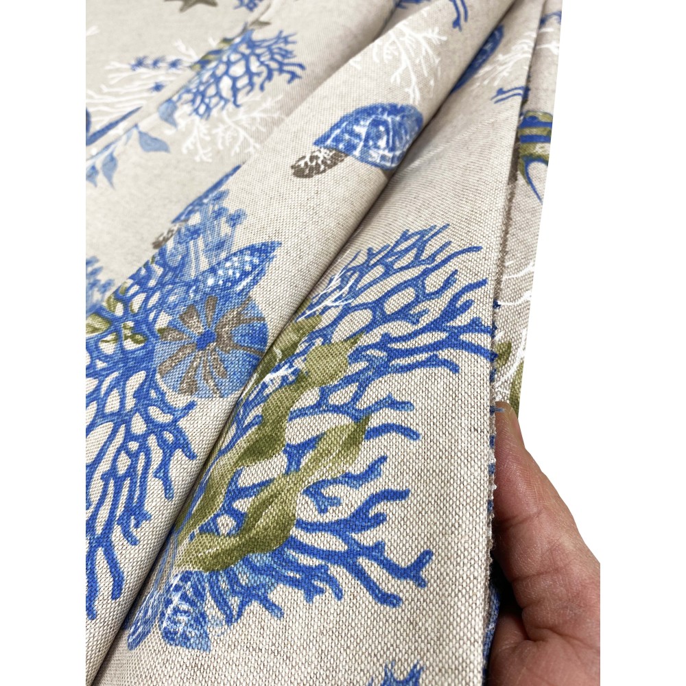 SERVIETTE HOUSSE DE MEUBLE GRAN SCARF couvre-lit CANAPÉ HOUSSE tissu DORY TORTUES et CORAUX bleu