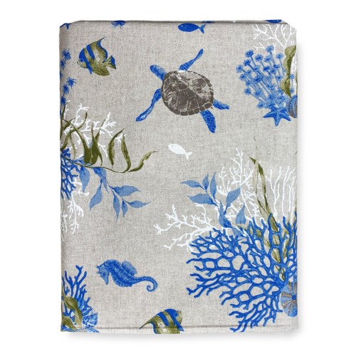 SERVIETTE HOUSSE DE MEUBLE GRAN SCARF couvre-lit CANAPÉ HOUSSE tissu DORY TORTUES et CORAUX bleu