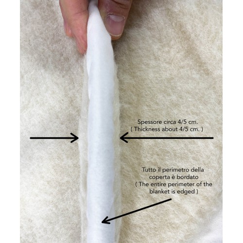 MARY BLANKET in real MERINO WOOL 1000 gr. Pure virgin wool