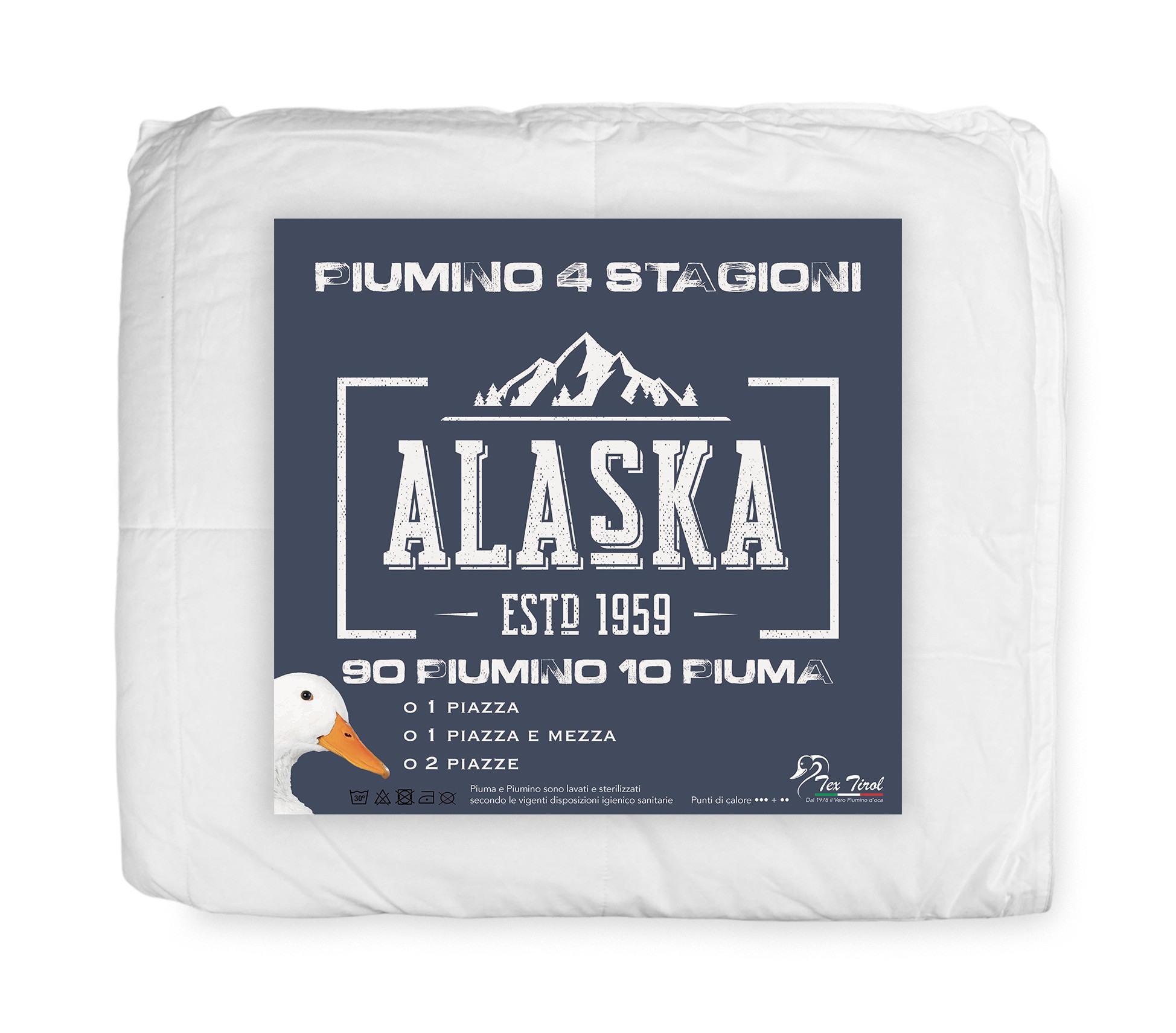 PIUMINO d'oca ALASKA stagioni 90% PIUMINO OCA 10% PIUMA OCA