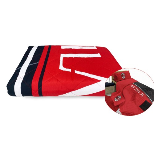 TAGESDECKE tex family WE ARE AC MILAN gesteppt SINGLE 1 QUADRAT und Postkarte MILANO IS