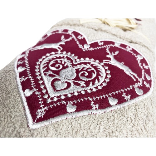 ENSEMBLE DE SERVIETTES TYROL TYROLIEN COEUR CERF colombe gris