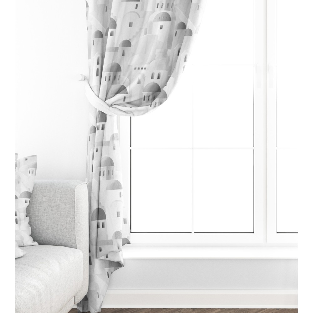 TENDA SANTORINI grigio cm.150X280 confezionata MADE in ITALY