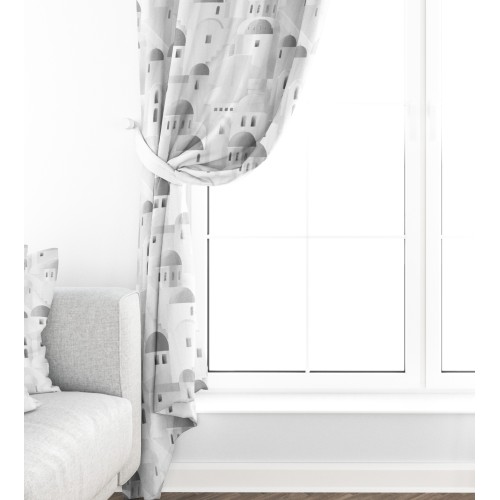 TENDA SANTORINI grigio cm.150X280 confezionata MADE in ITALY