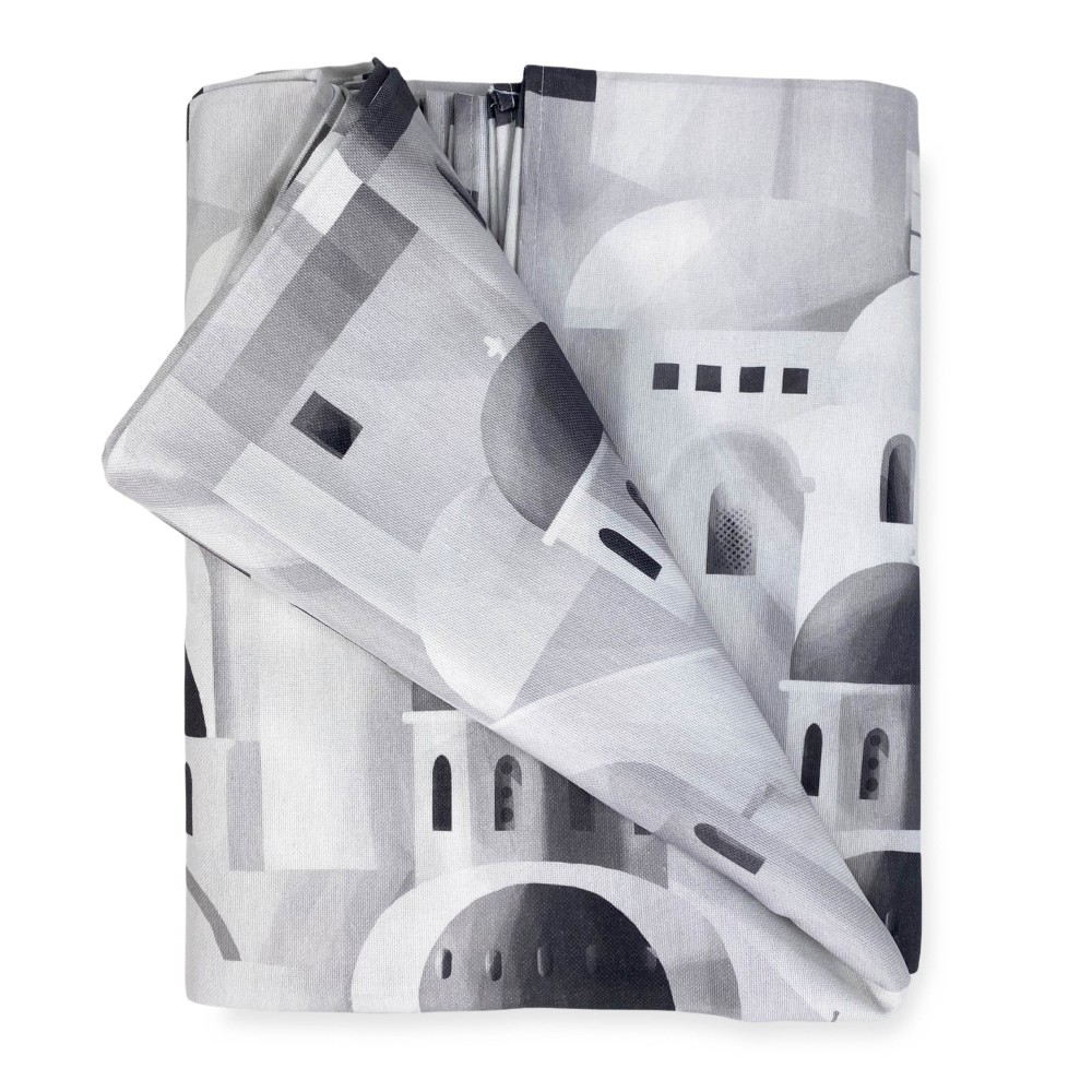 TELO ARREDO copritutto GRAN FOULARD COPRILETTO copridivano SANTORINI grigio