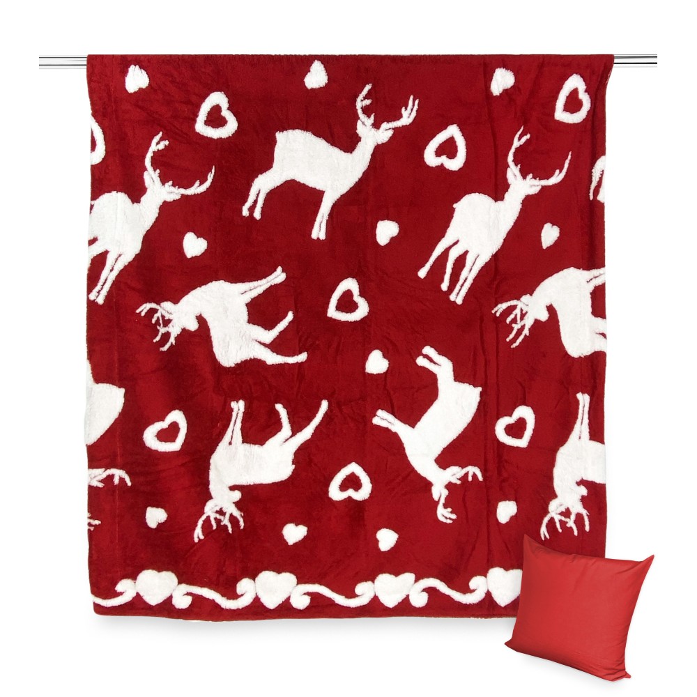 plaid avec cerf de Noël plaid avec cerf de Noël