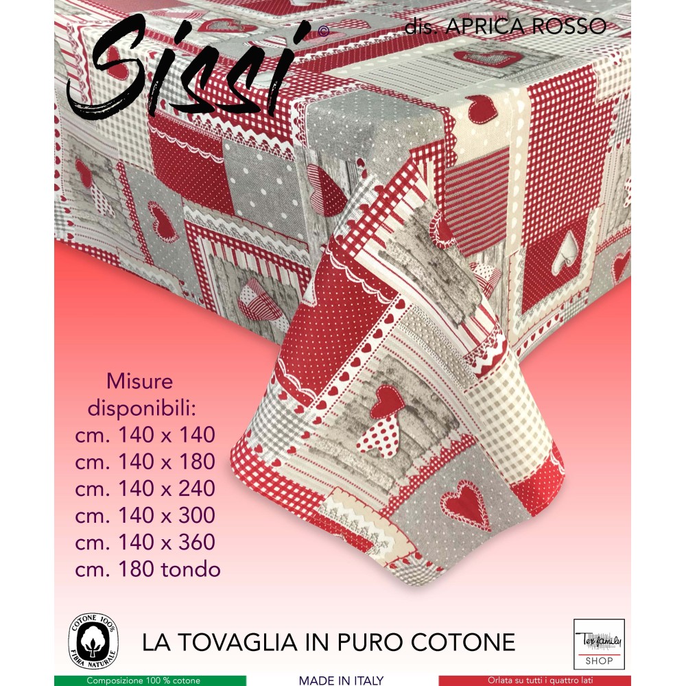TOVAGLIA SISSI in cotone APRICA ROSSO in cotone