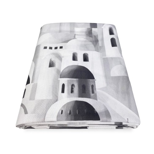 COTTON TABLECLOTH with grey SANTORINI design made in Italy