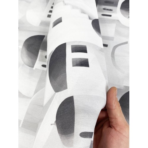 NAPPE COTON design SANTORINI gris made in Italy