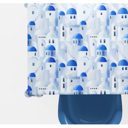 BAUMWOLL-TISCHDECKE blau SANTORINI Design made in Italy