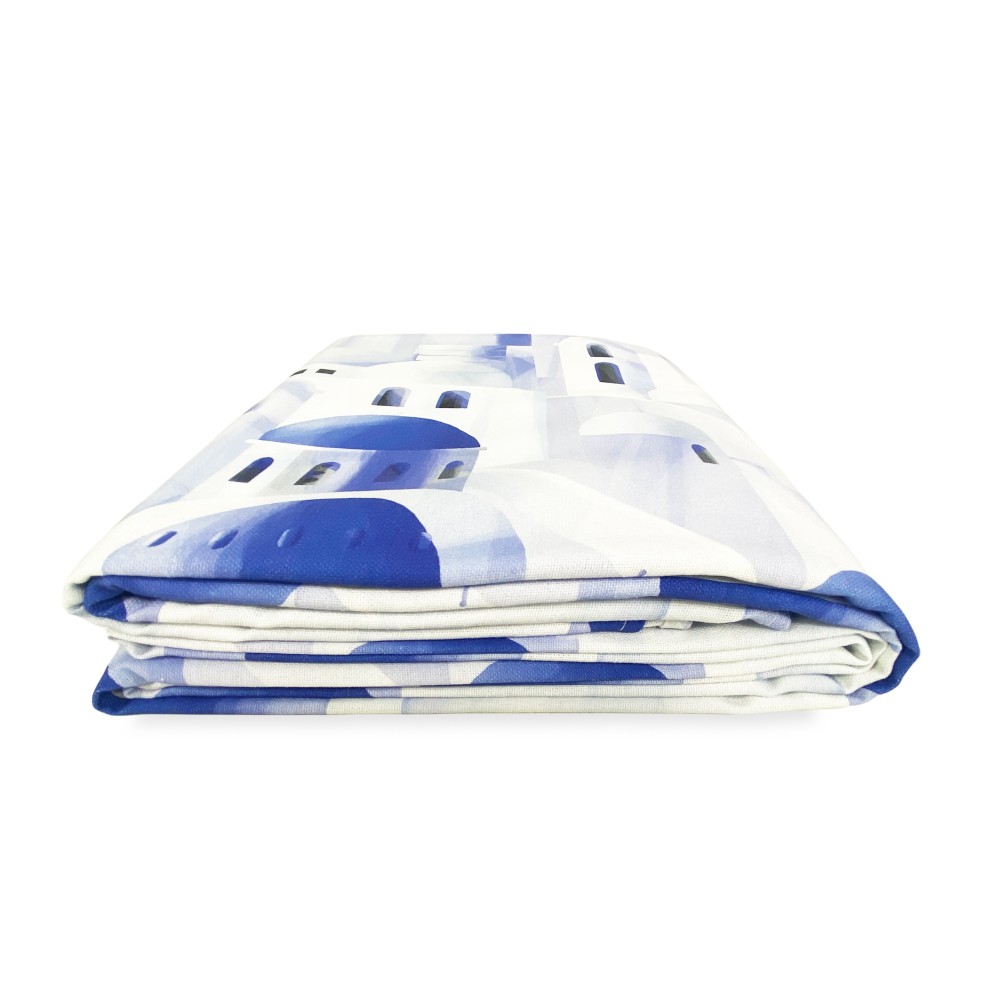 BAUMWOLL-TISCHDECKE blau SANTORINI Design made in Italy