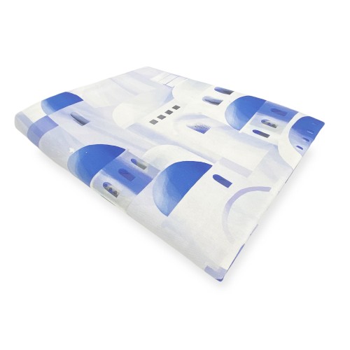 COTTON TABLECLOTH blue SANTORINI design made in Italy