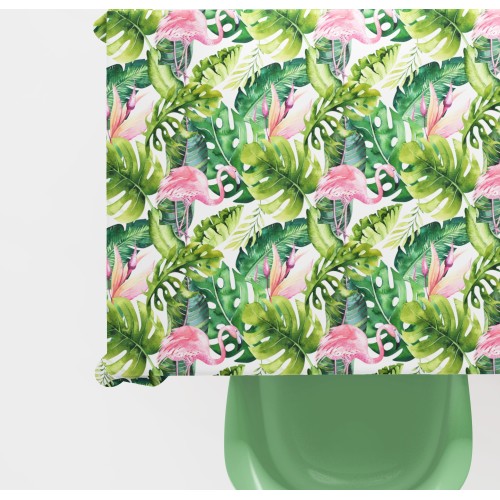 TOVAGLIA in COTONE disegno FLAMINGO fenicotteri made in Italy