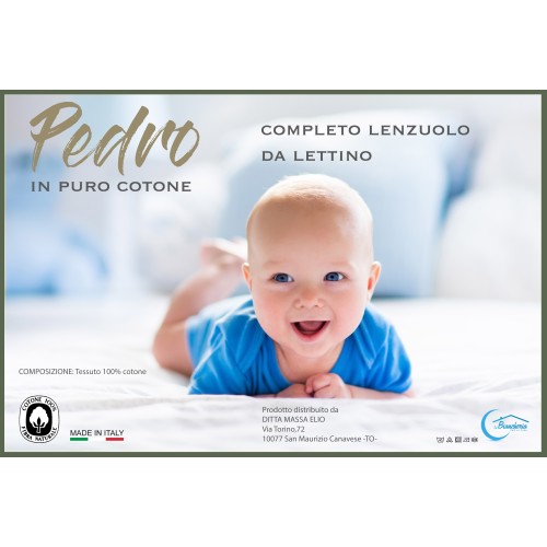 DRAP PEDRO COMPLET pour lit BÉBÉ en coton pur de couleur unie