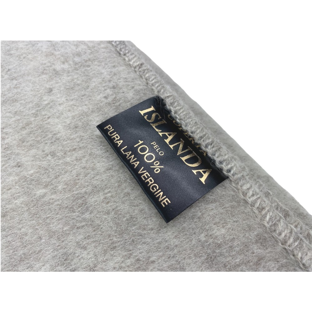 ICELAND BLANKET en vraie laine vierge pure douce et chaude GREY Melange