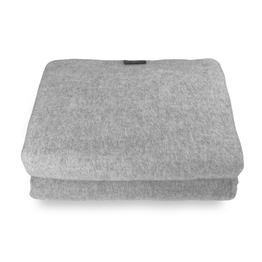 ICELAND BLANKET en vraie laine vierge pure douce et chaude GREY Melange
