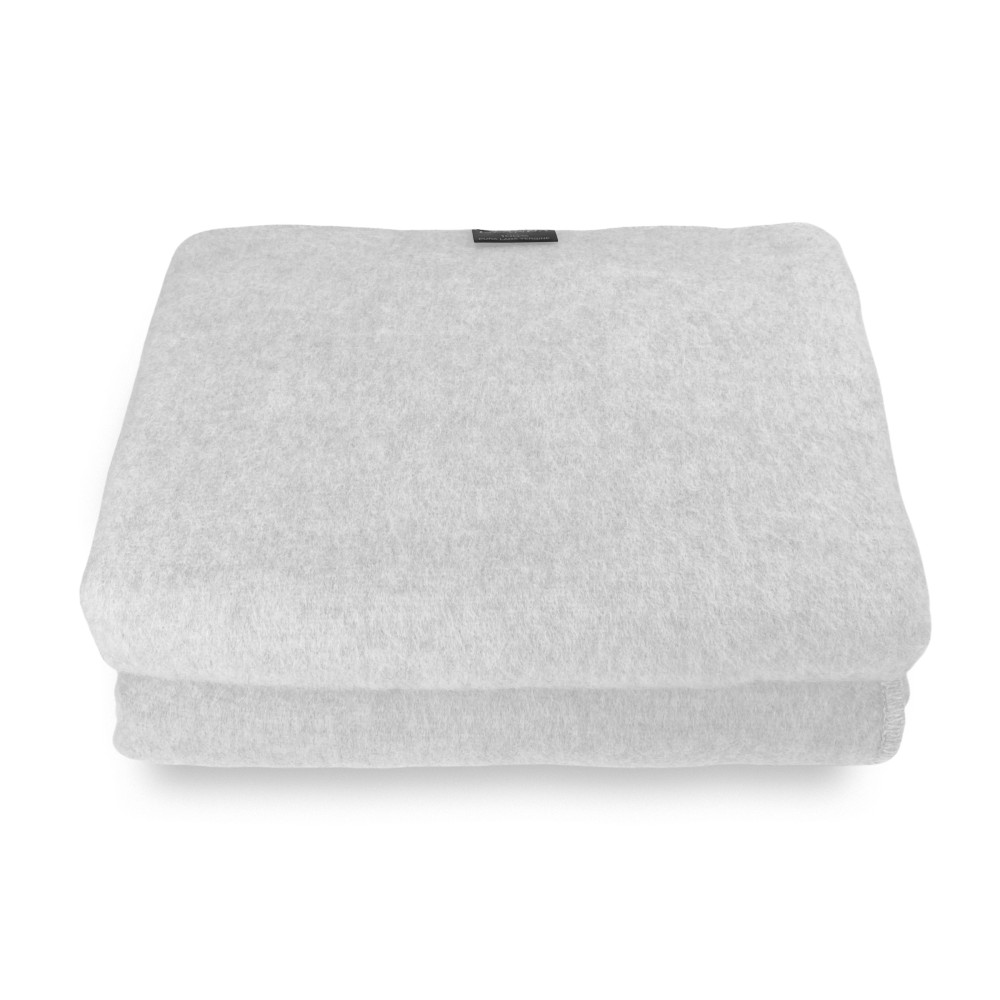 ICELAND BLANKET en vraie laine vierge pure douce et chaude BEIGE Melange