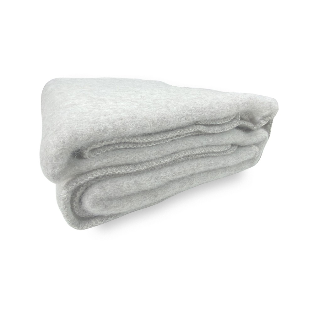ICELAND BLANKET en vraie laine vierge pure douce et chaude BEIGE Melange