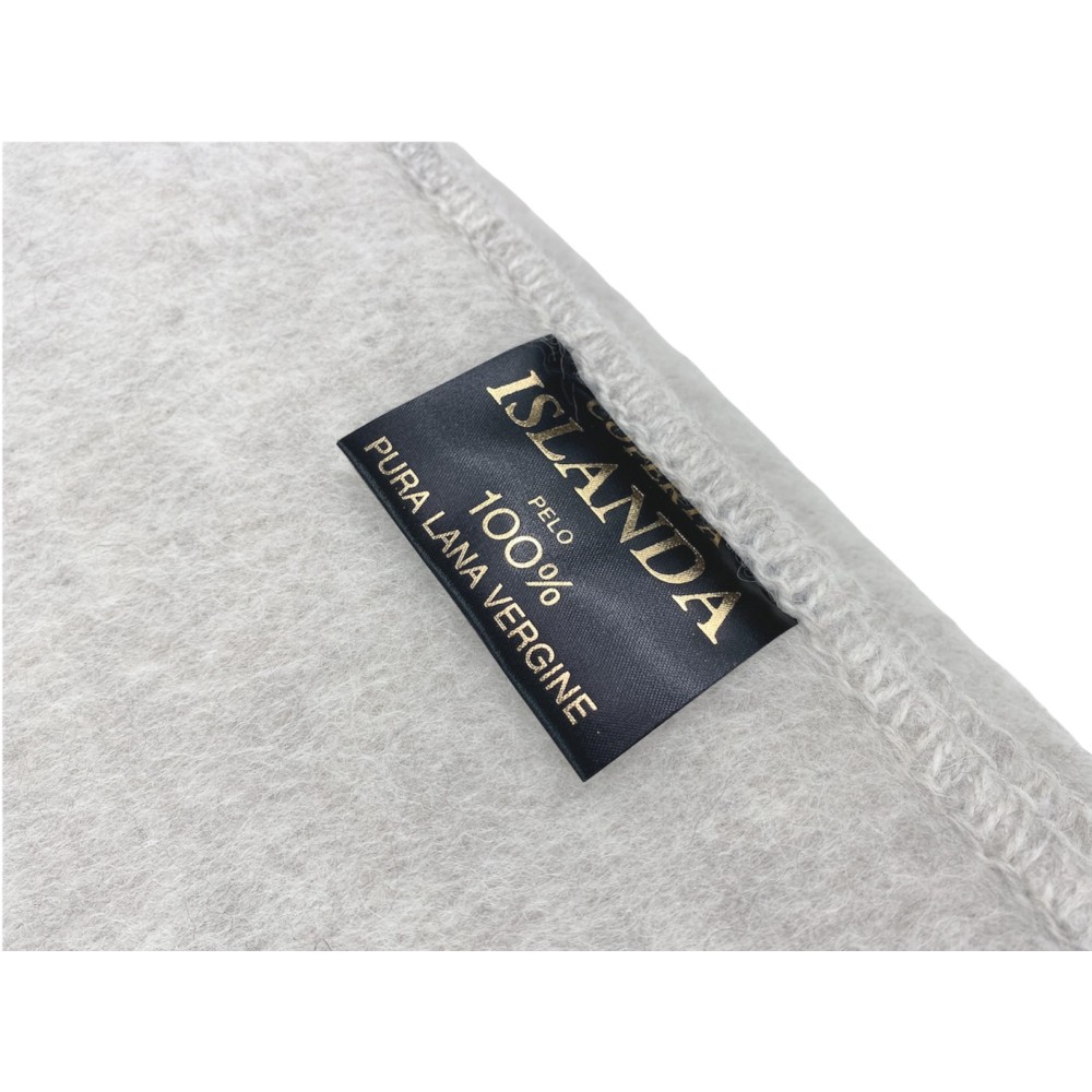 COPERTA ISLANDA in vera pura LANA vergine  morbida e calda BEIGE Melange