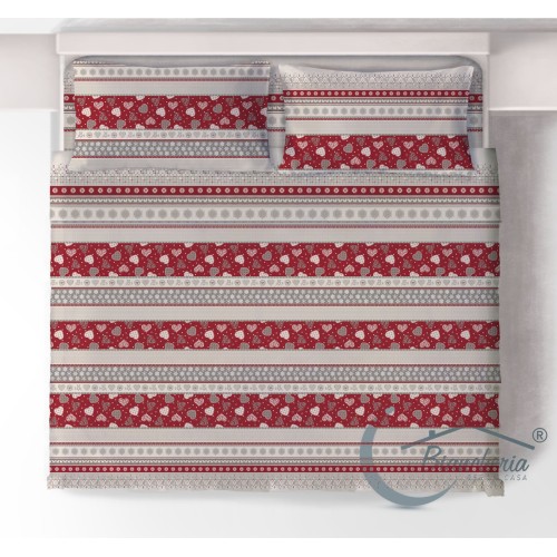 FEUILLE TYROLIENNE COMPLÈTE dis. CORVARA en pur coton Made in Italy