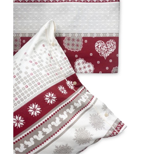 Funda nórdica tirolina dis. CORVARA MONTAGNA en puro algodón Made in Italy