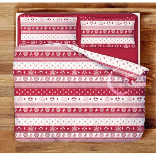 SET sheet TYROLEAN dis. TIROLO in pure cotton Made in Italy