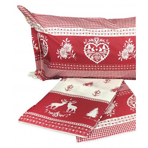 SET sheet TYROLEAN dis. TIROLO in pure cotton Made in Italy